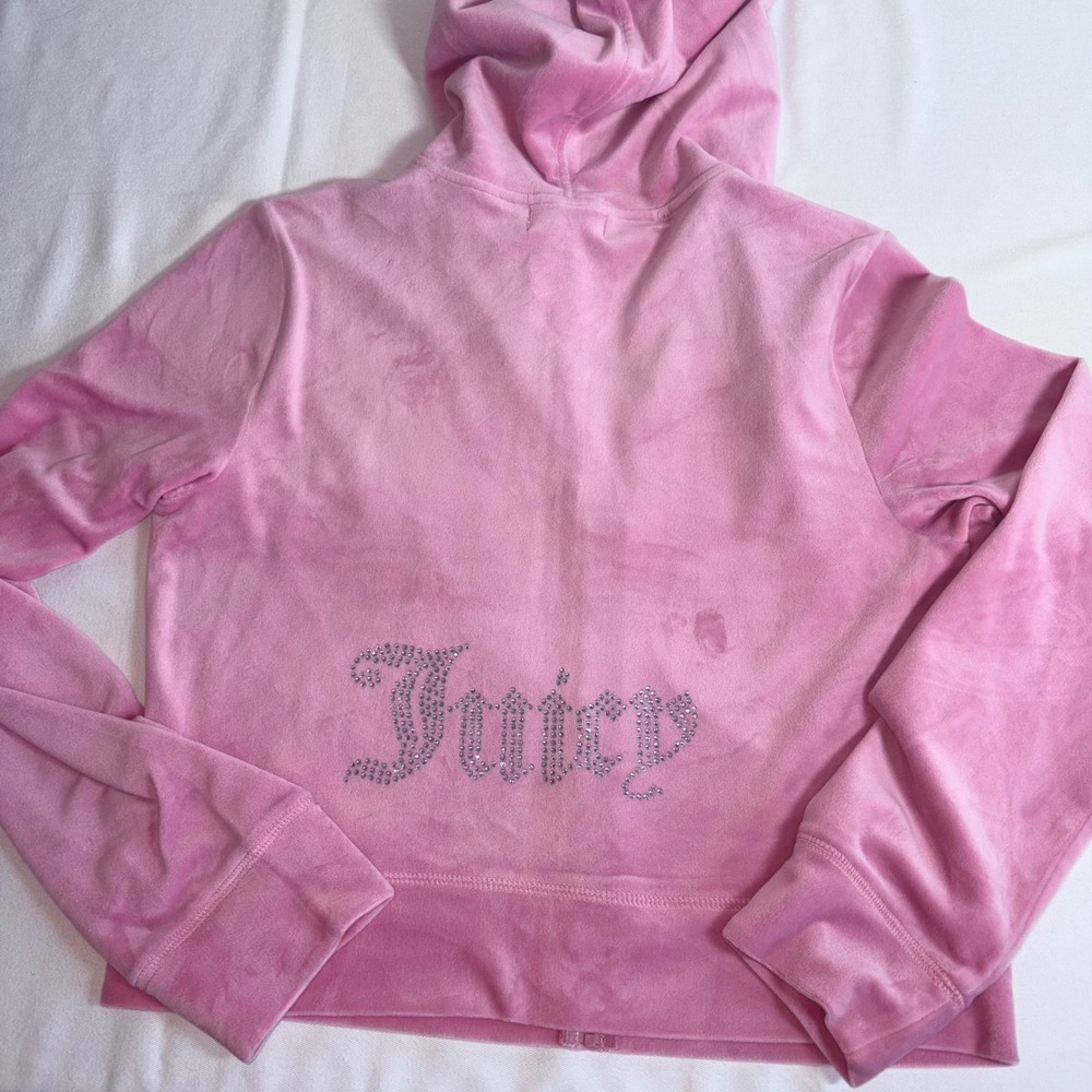 Juicy Couture Velour Tracksuit Large Rose Pink NEW Rhinestone Logo Y2K Set - Picture 10 of 11